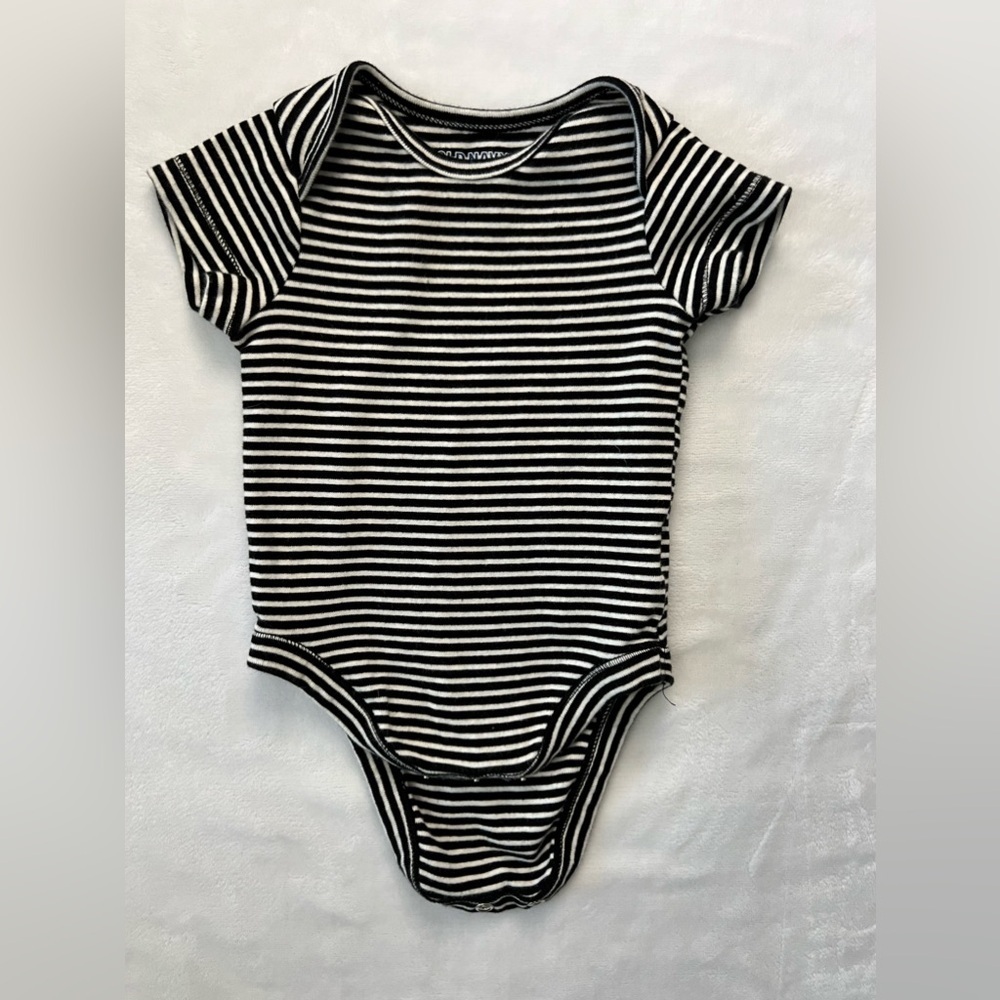 Old Navy Black and White Striped Onesie
